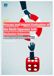 Cover of "Process and Impact Evaluation of the Multi-Operator Self-Exclusion Schemes - Baseline report (Evaluation Phase 1)"