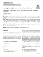 Cover of "Gambling Marketing from 2014 to 2018: a Literature Review"