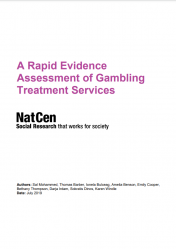Cover of "A Rapid Evidence Assessment of Gambling Treatment Services"