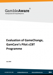 Cover of "Evaluation of GameChange, GamCare’s Pilot cCBT Programme"