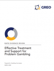 Cover of "Effective Treatment and Support for Problem Gambling - Rapid Evidence Assessment"