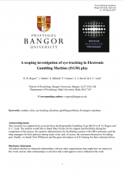 Cover of "A scoping investigation of eye-tracking in Electronic Gaming Machine play"