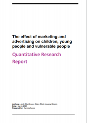 Cover of "The effect of marketing and advertising on children, young people and vulnerable people: Quantitative Research Report"