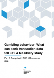 Cover of "Patterns of Play - Gambling behaviour: What can bank transaction data tell us? A feasibility study (Part 2: Analysis of HSBC UK customer data)"