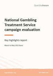 Cover of "National Gambling Treatment Service campaign – Evaluation"