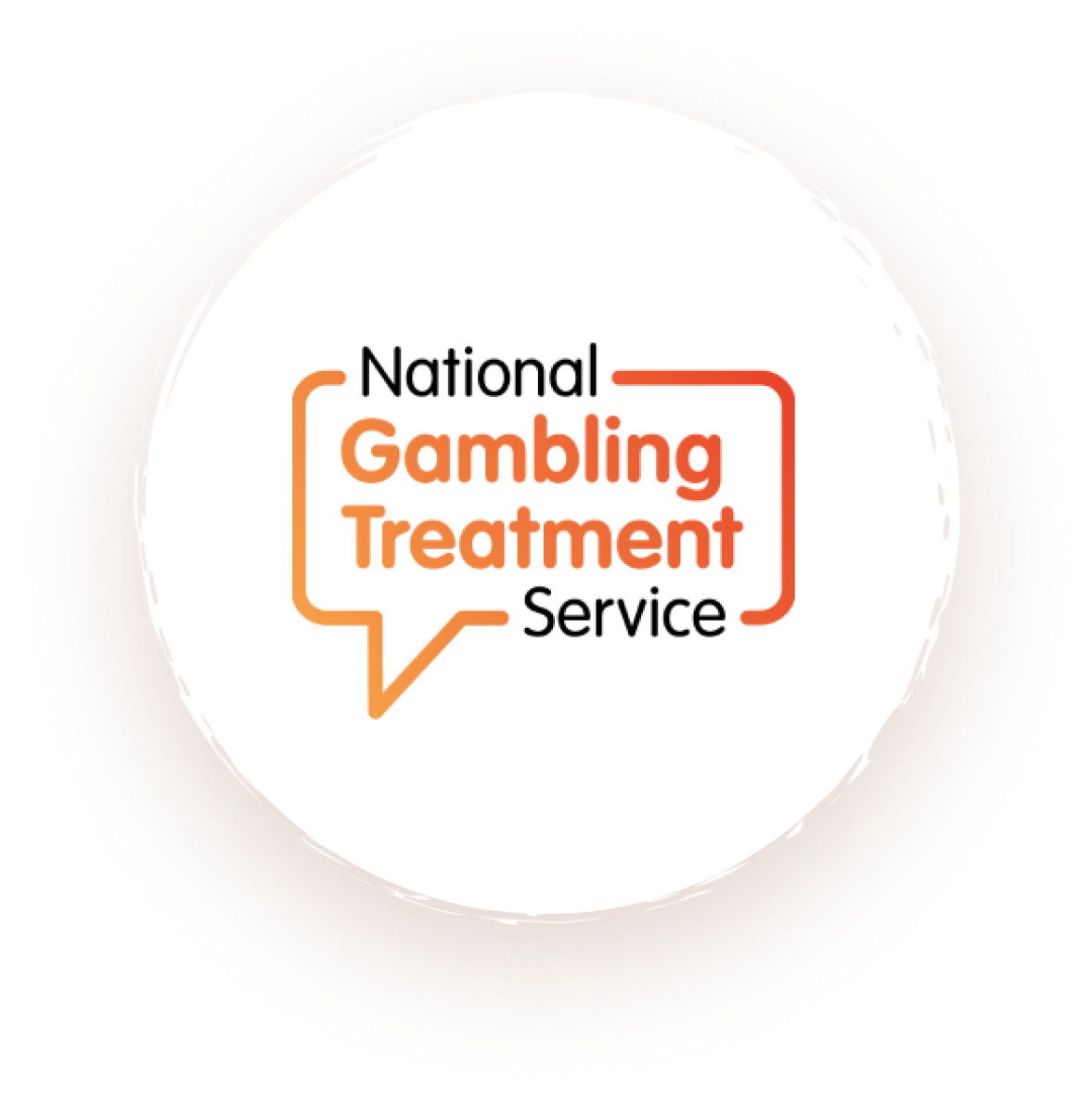 Logo for the 'National Gambling Treatment Service' with a white circular background