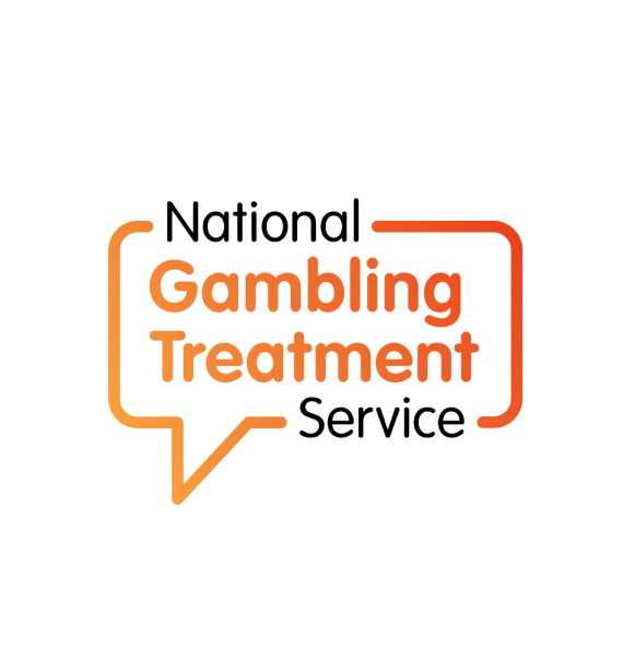Logo for the 'National Gambling Treatment Service' with a white circular background